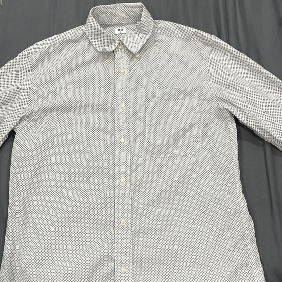 Uniqlo Shirts Uniqlo Square Pattern White Dress Shirt Poshmark